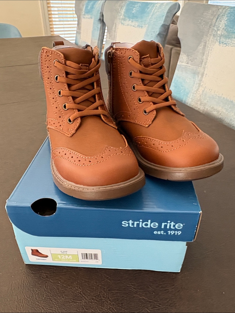 Stride Rite Brown axel sierra Lace-Up Boots size 12 kid